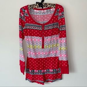 Victoria's Secret Red Patterned Pajama Set